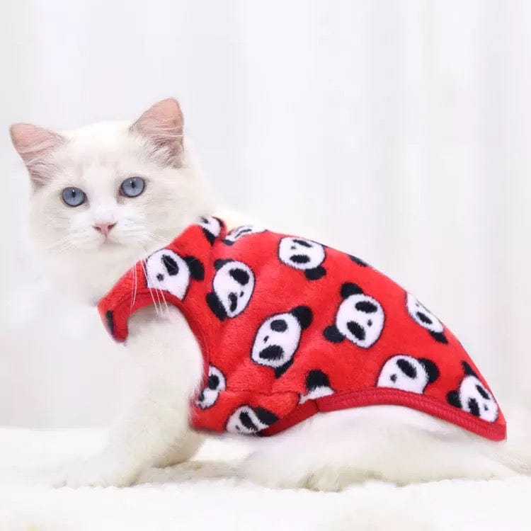 KUTKUT Cute Panda Cartoon Print Fashion Soft Flannel Fleece Shirt for Small Puppy/Cat-T-Shirt-kutkutstyle